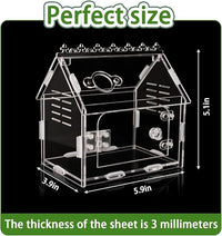 Magnetic Acrylic Terrarium Kit - 5.9"x3.9"x5.1" Jumping Spider Enclosure/Tarantula Cage with Secure Magnetic Latches, Ventilation & Escape-Proof Design - Reptile/Chameleon/Mantis Habitat