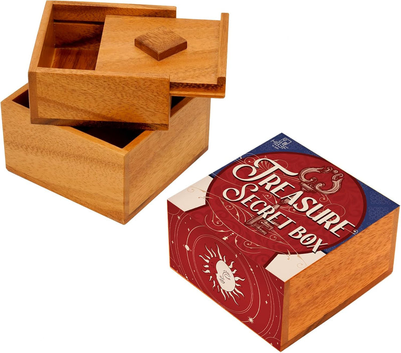 BSIRI Jigsaw Safe Box - Secret Brain Teaser Wooden Puzzle Boxes with Hidden Compartments Ideal - Treasure Secret Box