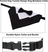 ADOGGYGO Dog Tuxedo Collar, Wedding Dog Bow Tie - Large / Black - image 4