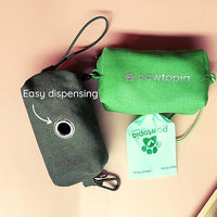 Pawtria Bundle Product of 120 Pet Waste Bags and 1 Canvas Dispenser (Pink), Vegetable Starches, Eco-friendly Dog Waste Bags, Leak proof, Easy to Open, Give Back, Fabric poop bag holder…