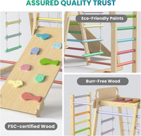 BlueWood Upgraded Indoor Jungle Gym 9-in-1 Playground Kids Climbing - Colorful / 9-in-1 - image 3