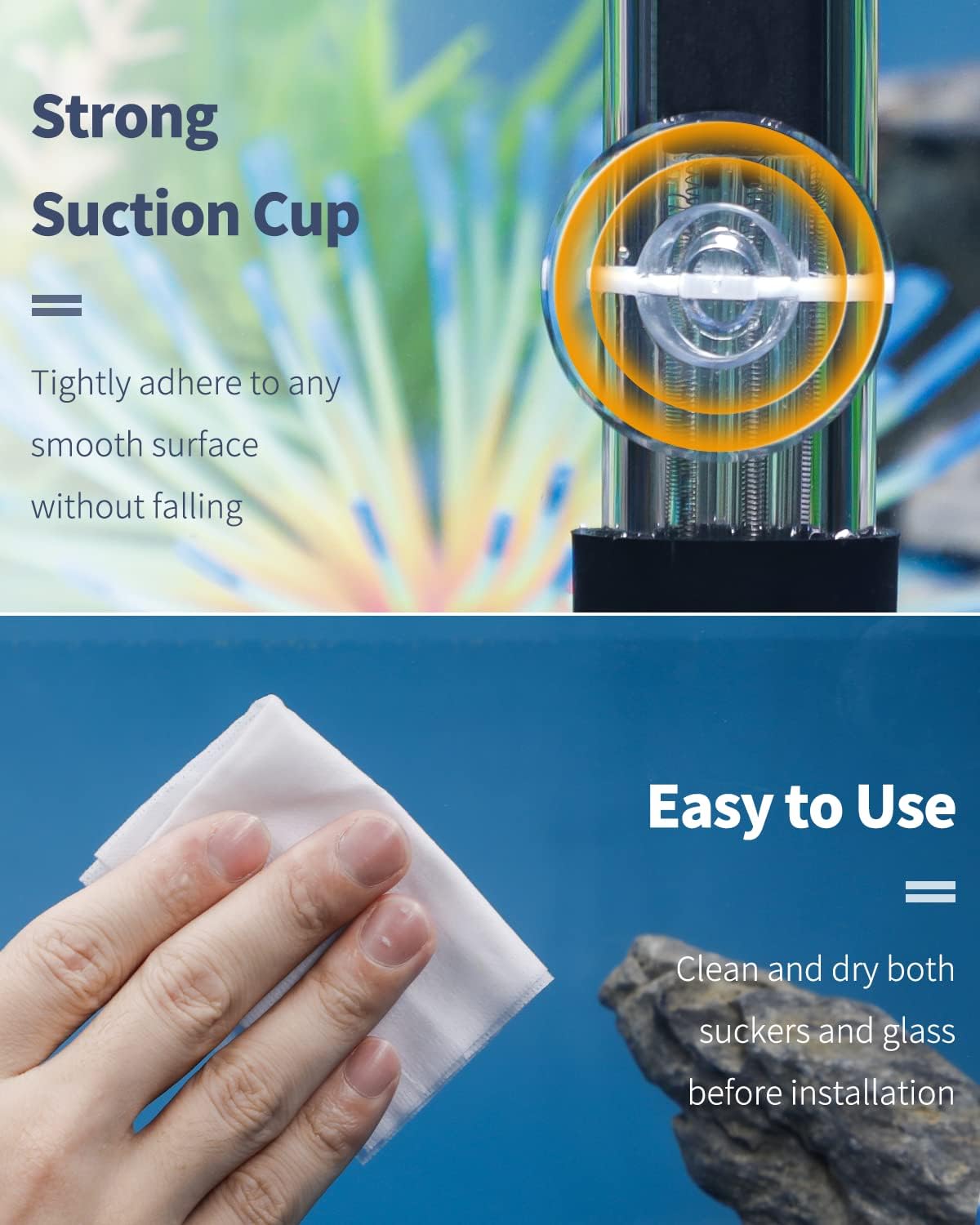 Pawfly 20 Pack Aquarium Suction Cups with Clips and Adjustable Zip - 40 Pack - image 3