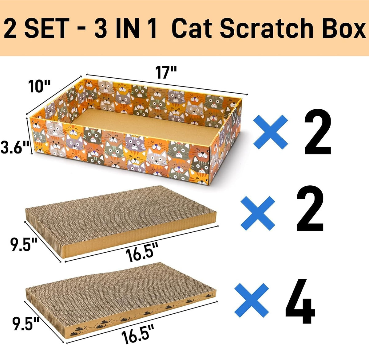 Set of 2 Cat Scratching Boxes - image 2