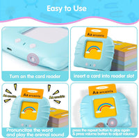 QuTZ Phonics Learning Toy for Preschool Kids - Blue / Basic 275 Words Bilingual - image 3