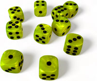 Luck Lab 10 Pack 16mm D6 Acrylic Dice Set - Neon Pearl With Black Pips - image 2