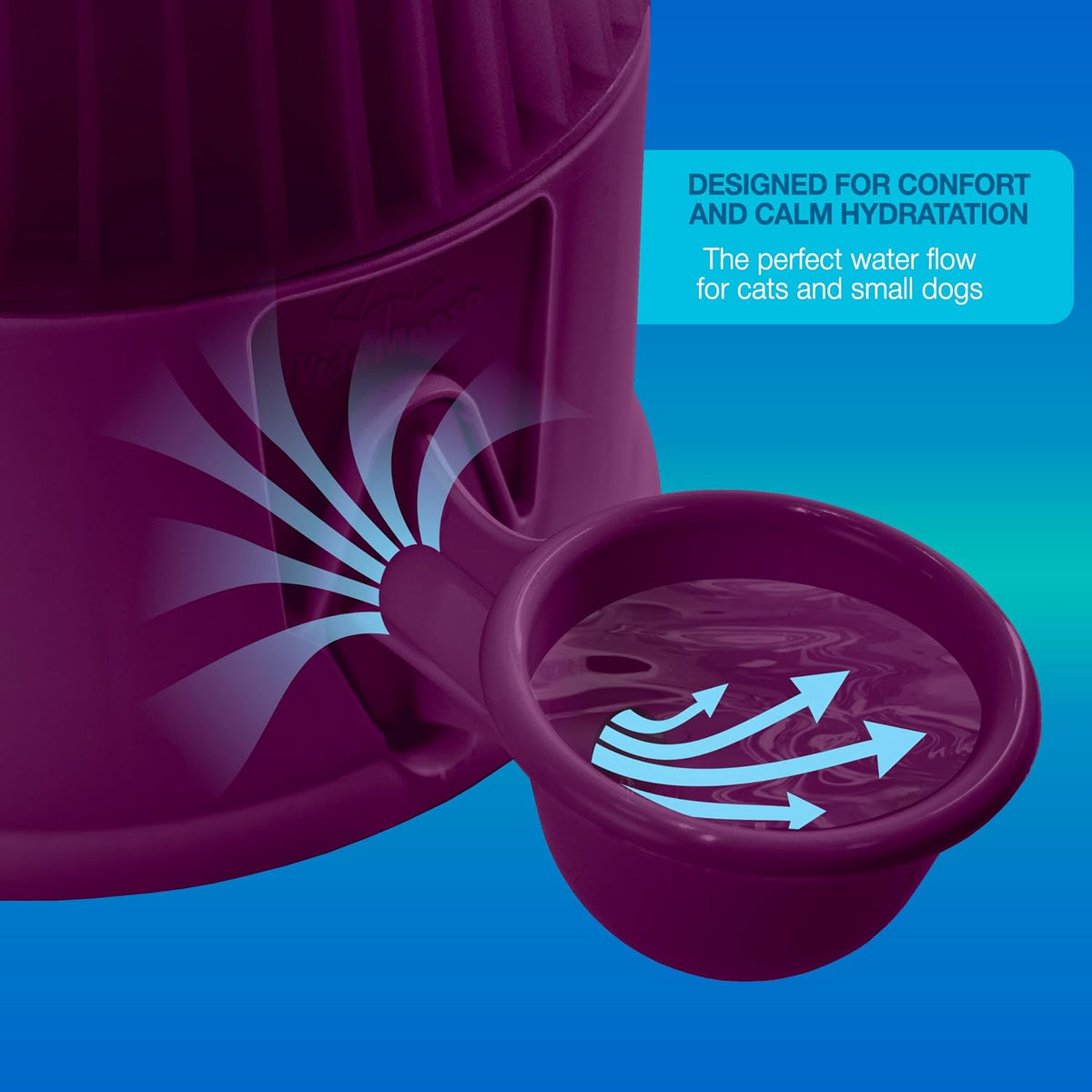 Pet Water Dispenser for Dogs and Cats - Opaque Purple - image 4