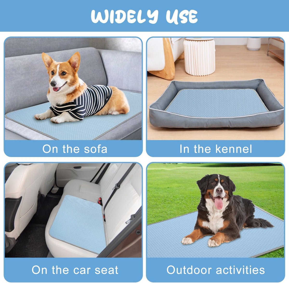 Buvlnee Summer Dog Cooling Mat - Blue / 40x28in - image 4