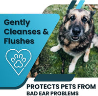 Truseb | Dog Ear Flush Ketoconazole Dog Ear Wash, Cats and Horses, KETOCONAZOL 0.1% Tris Ear Flush for Dogs (12 oz) Made in U.S.A (Ketoconazole Ear Flush, 24 oz)