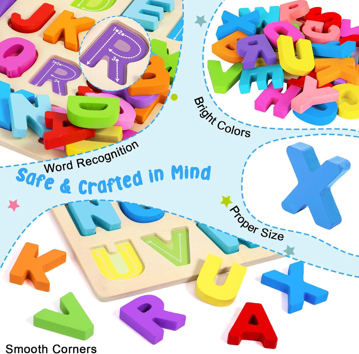 Attmu Wooden Puzzles for Toddlers - Multi / 2 Pcs - image 4