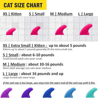 zetpo 100 pcs Cat Nail Caps | Cat Claw Covers | with Adhesives and Applicators (L, Purple, Violet, Blue, Sky Blue, Turquoise)