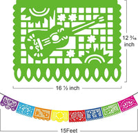 Asoulin 6 PCS Papel Picado Dia De Los Muertos - Multicolour - image 2