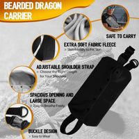 WATFOON Adjustable Lizard Leather Leash Harness and Bearded Dragon - Leash + L Sling (Gift) / Black - image 3