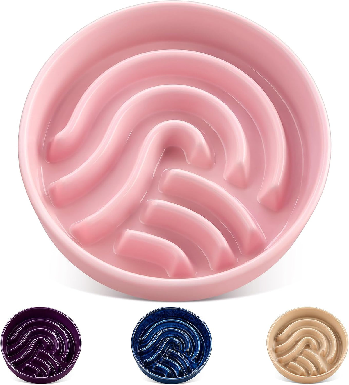 vancasso Slow Feeder Dog Bowl - Pink / 3 Cups
