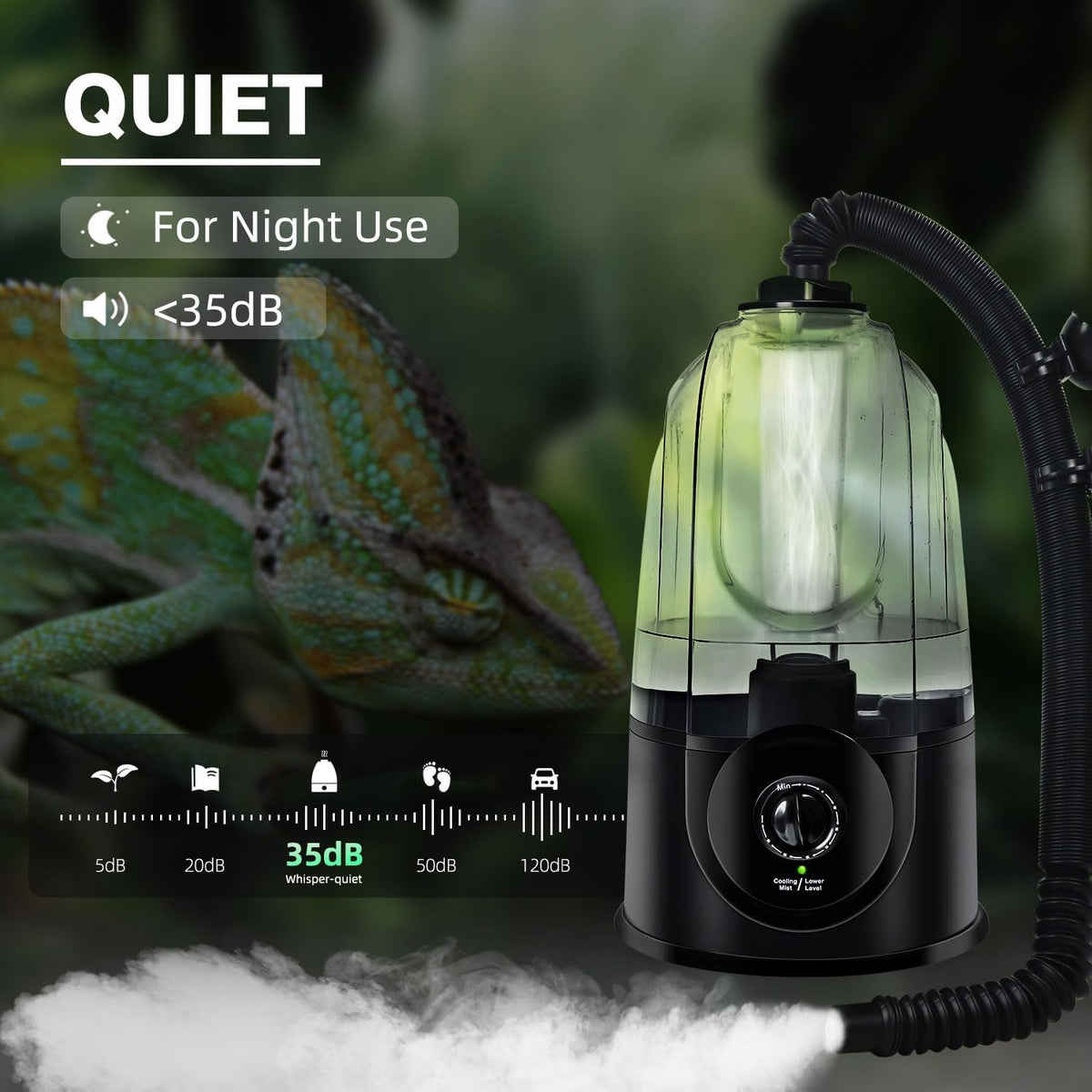 Coospider Reptile Fogger Humidifier - 3.8L/1GAL-Dual-UP - image 4