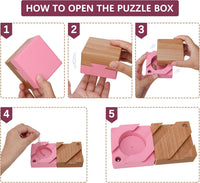 DC-BEAUTIFUL Impossible Dovetail Box Mini 3D Brain Teaser Wooden - Small Pink - image 4