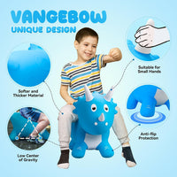 VangeBow Bouncy Horse Animal Hopper Toy for Toddlers 1-5 – Fun for Kids & Family - Blue Little Triceratop - image 3