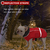 QBLEEV Warm Dog Coat, Reflective Dog Jacket - Red / Large - image 2