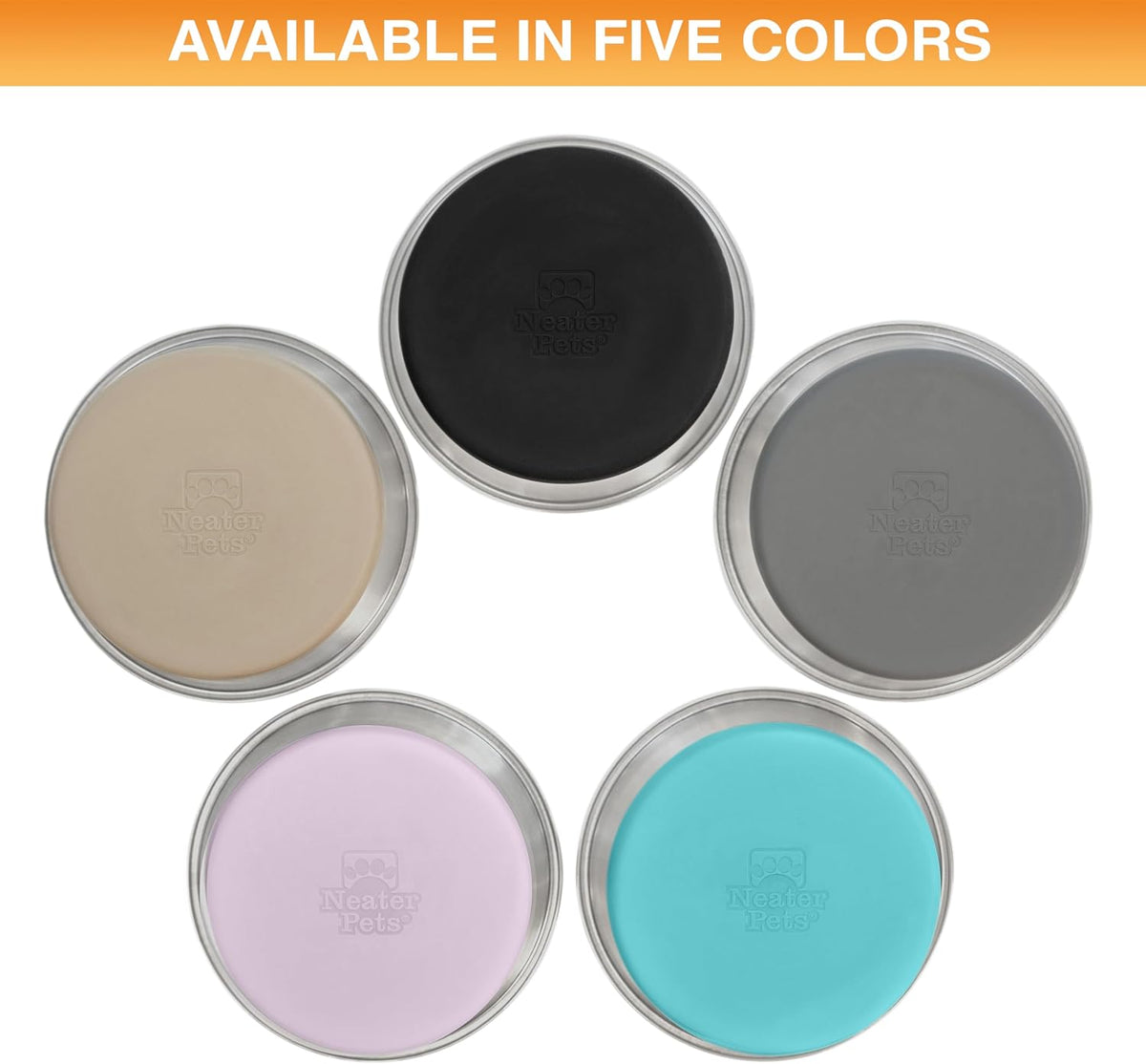 Neater Pet Brands Stainless Steel Dog Bowls with Non-Slip Rubber - 2 Cup (Set of 2) / Teal - image 3
