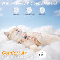 Cat Harness and Leash Set, Escape Proof and Adjustable - Beige / S (Chest: 11 - 16") - image 3