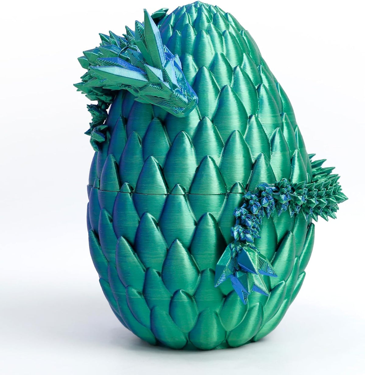 3D Printed Dragon Egg, Large 12" for Kids, Dragon Lovers - Green Mix Blue