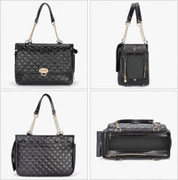 Fashion Pet Carrier Dogs Cat Small Animals Purse Bag, Leather Pet Carriers Dog Puppy Kitten Tote Travel Handbag TSA Airline-Approved