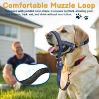 Muzzle Leash for Heavy Pullers, No Pull Stylish Head Halter – Essentials for Dogs - Blue / XL (Snout Cir: 12½"-14”) - image 3