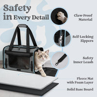rabbitgoo soft cat carrier with rollable privacy flap and mesh windows - view 4