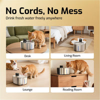 Wireless Cat Water Fountain Filter - Black Cat Fountain+5 Set Filters - image 3