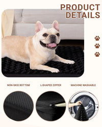KSIIA Washable Dog Bed for Crate Waterproof for Medium Dogs - Black / 29.0"L x 18.0"W x 3.0"Th - image 4