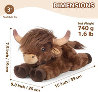 Capybara Stuffed Animals, Microwavable Stuffed Animal Adorable Fluffy Capybara Plush for Warmth - Highland Cow-2 - image 3