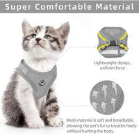 Cat Vest Harness and Leash Set - Gray / Small (Chest: 11"-13") - image 2