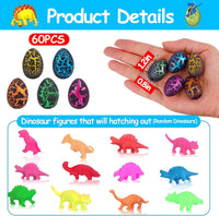 60PCS Small Hatching Dinosaur Eggs for Dinosaur Birthday Party Favors - 60PCS-Black - image 2