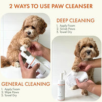 Dog Paw Cleaner | Gentle & PH-Balanced | Dog Paw Wash for All Breeds | Nourishing Formula with Aloe Vera | Portable & Easy-to-Use | Paw Cleaning Foam with Silicone Brush - 5.1 Fl Oz