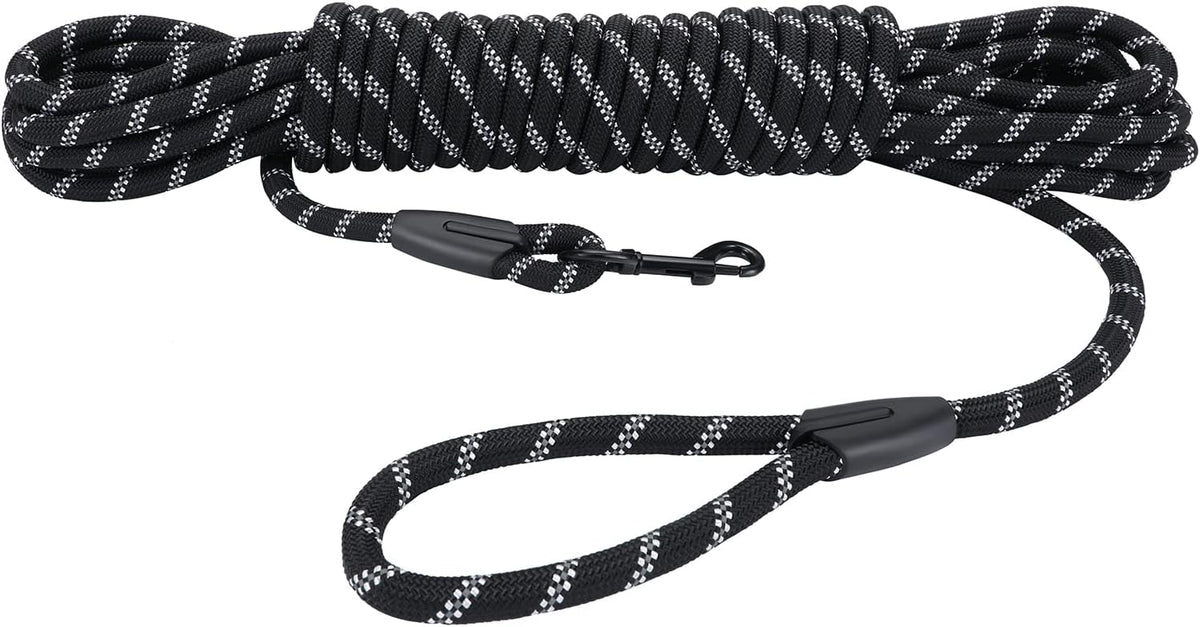 Hi Kiss Dog/Puppy Obedience Recall Training Agility Lead - 30 Feet / U2:Black-Diam 1/2"