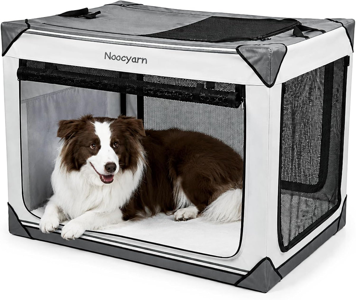 Collapsible Dog Crate for Large Dogs 36 Inch - Light Grey / 36.0"L x 25.0"W x 25.0"H