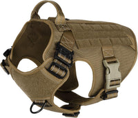 Tactical Dog Harness for Large Dogs, Reflective No Pull Dog Vest - X-Large (Pack of 1) / Brown