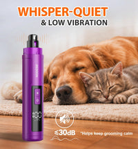 Dog Nail Grinder with 4 LED Lights - Purple - image 3