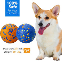 Dog Balls, Indestructible Dog Tennis Balls for Aggressive Chewers – Essentials for Dogs - Blue & Orange (2-Pack) / Small (2.5" diameter) - image 3