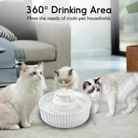 Lawfery Ceramic Cat Water Fountain - White - image 4