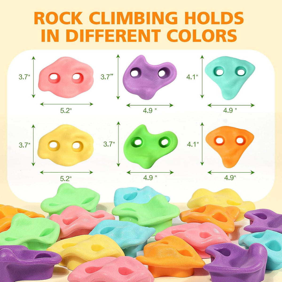 TOPNEW 12 Ninja Tree Climbing Holds for Kids Climber - 12 Pcs Pastel Color 1 - image 3