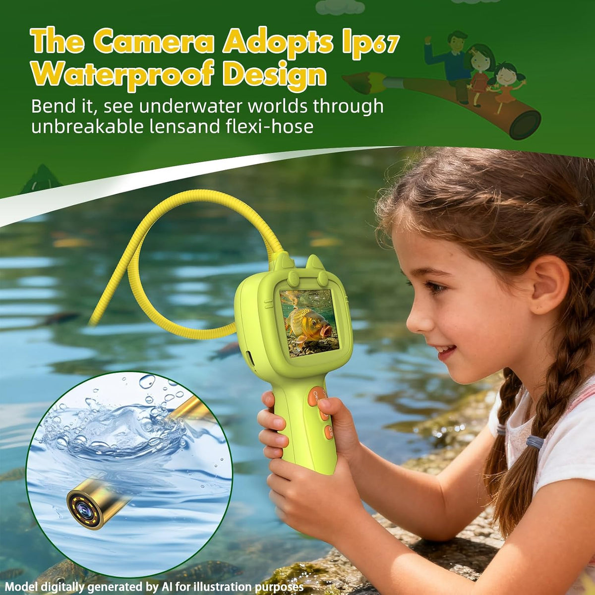 Kids Borescope Camera Toy with Lights for Boys and Girls Ages 3-12 – Fun for Kids & Family - Yellow - image 3
