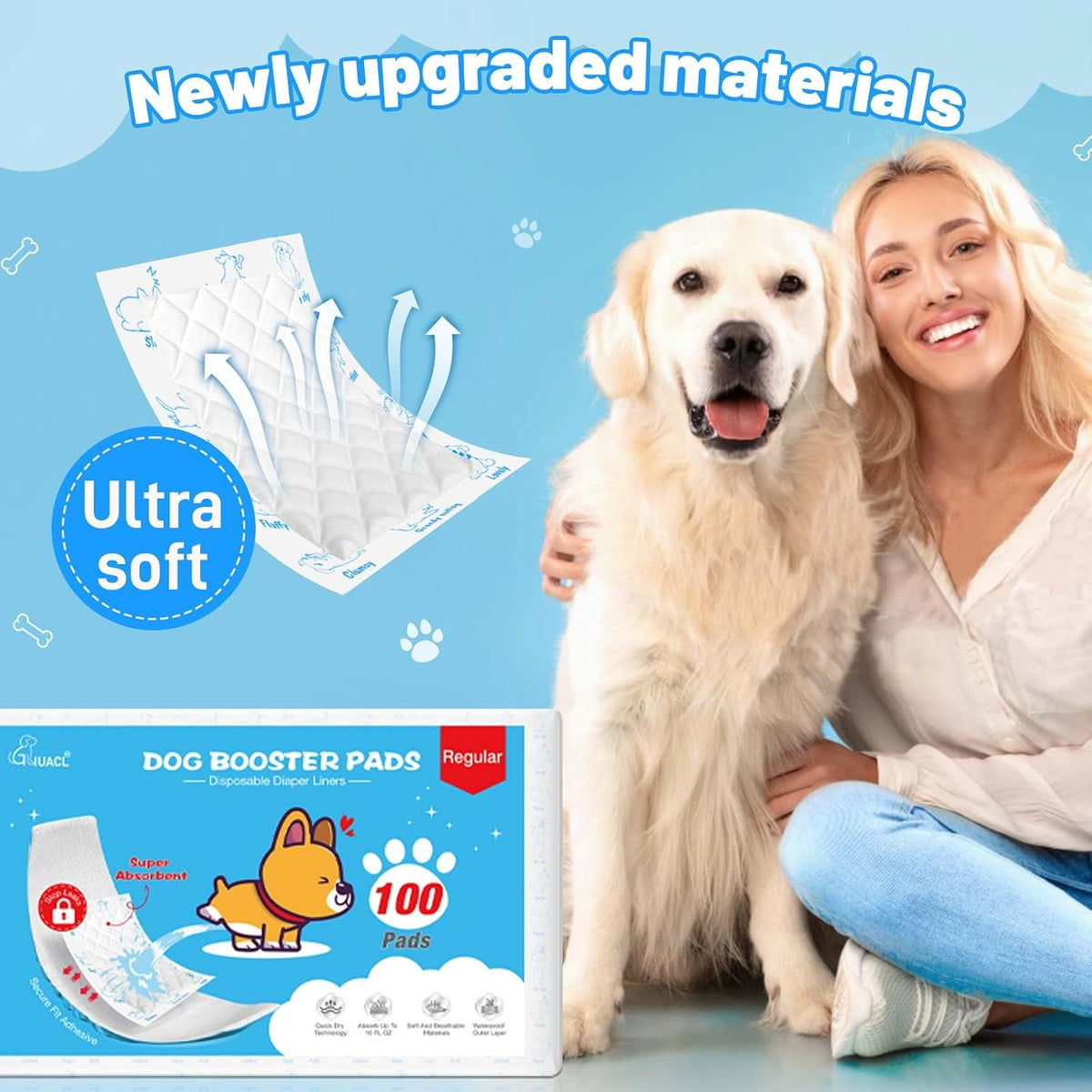 Dog Diaper Liners for Dog Diapers Male and Female 100ct Super - Large (150 Count) - image 4