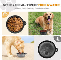 Collapsible Dog Bowl for Travel - Large / Grey+Black - image 3