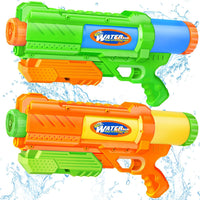 Super Water Gun for Kids Adults: 2 Pack Super Water Gun Soaker 1200cc - A- Green Orange