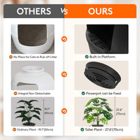 Lifewit Hidden Plant Cat Litter Box with Plastic Scoop - Black / Basic - image 3