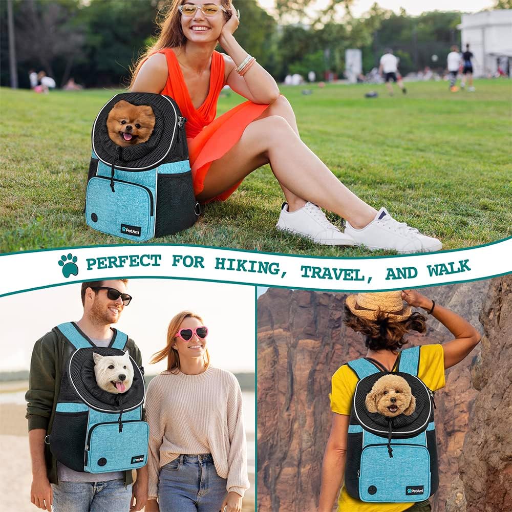 PetAmi Dog Front Carrier Backpack - Medium (15x8x15.5) / Teal Blue - image 3