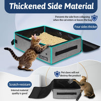 Petskd Portable Cat Travel Litter Box with Lid - Small / Grey - image 4