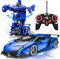 AMENON Remote Control Car, Transform Robot Toys for Boys Teens - Blue