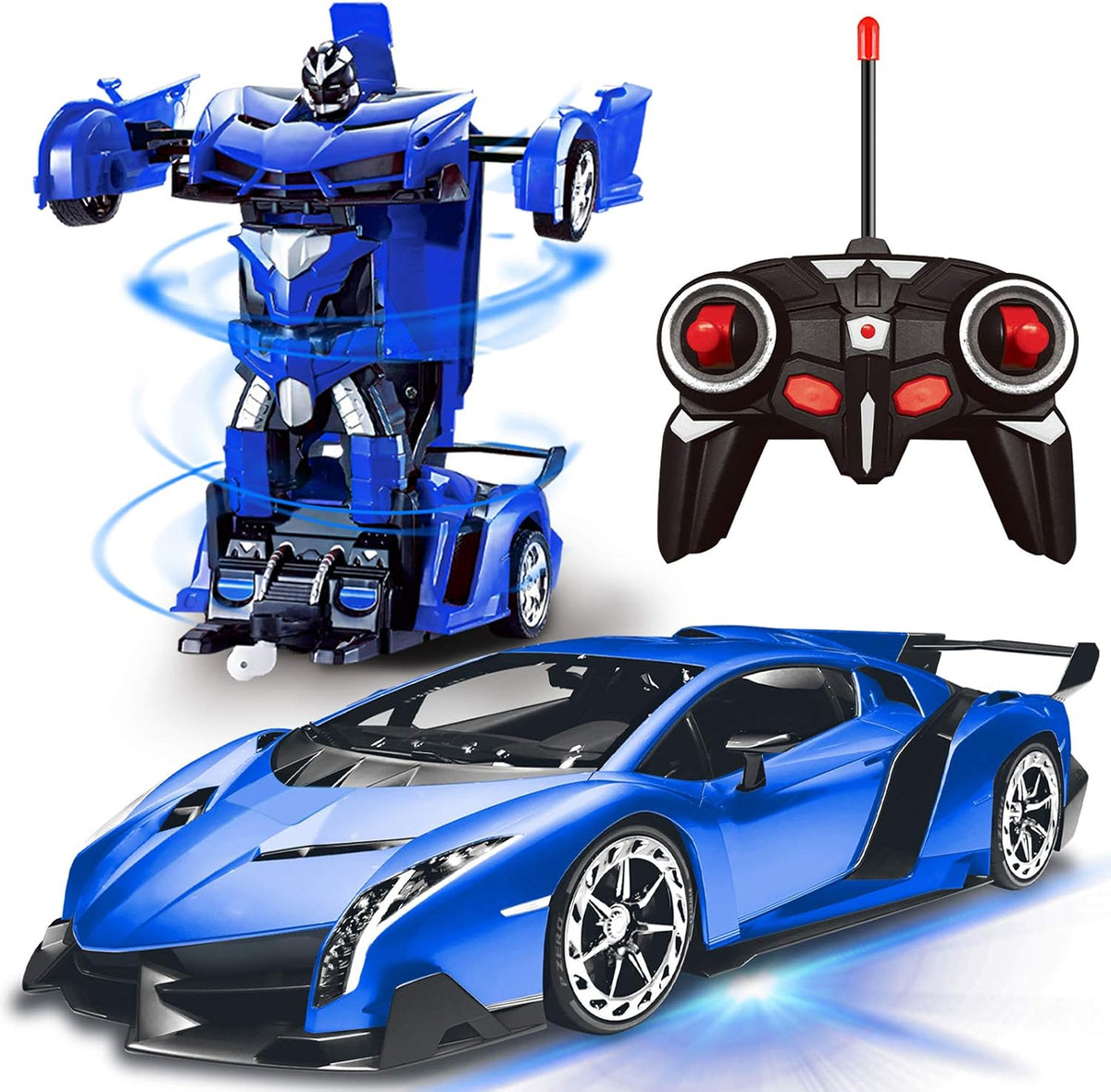 AMENON Remote Control Car, Transform Robot Toys for Boys Teens - Blue