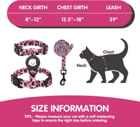 BINGPET Cat Harness with Airtag Holder - Pink Leopard (Buckles on Neck & Chest) - image 4